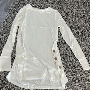 Long Sleeve Maternity blouse Top with Button Detail